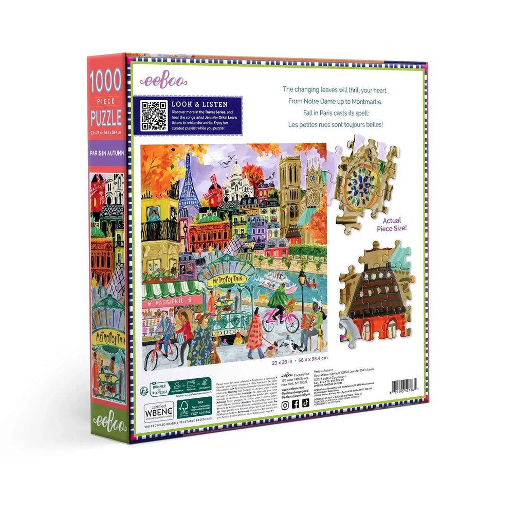 Paris in Autumn 1000 Piece Jigsaw Puzzle eeBoo (ONLINE ORDER ONLY)