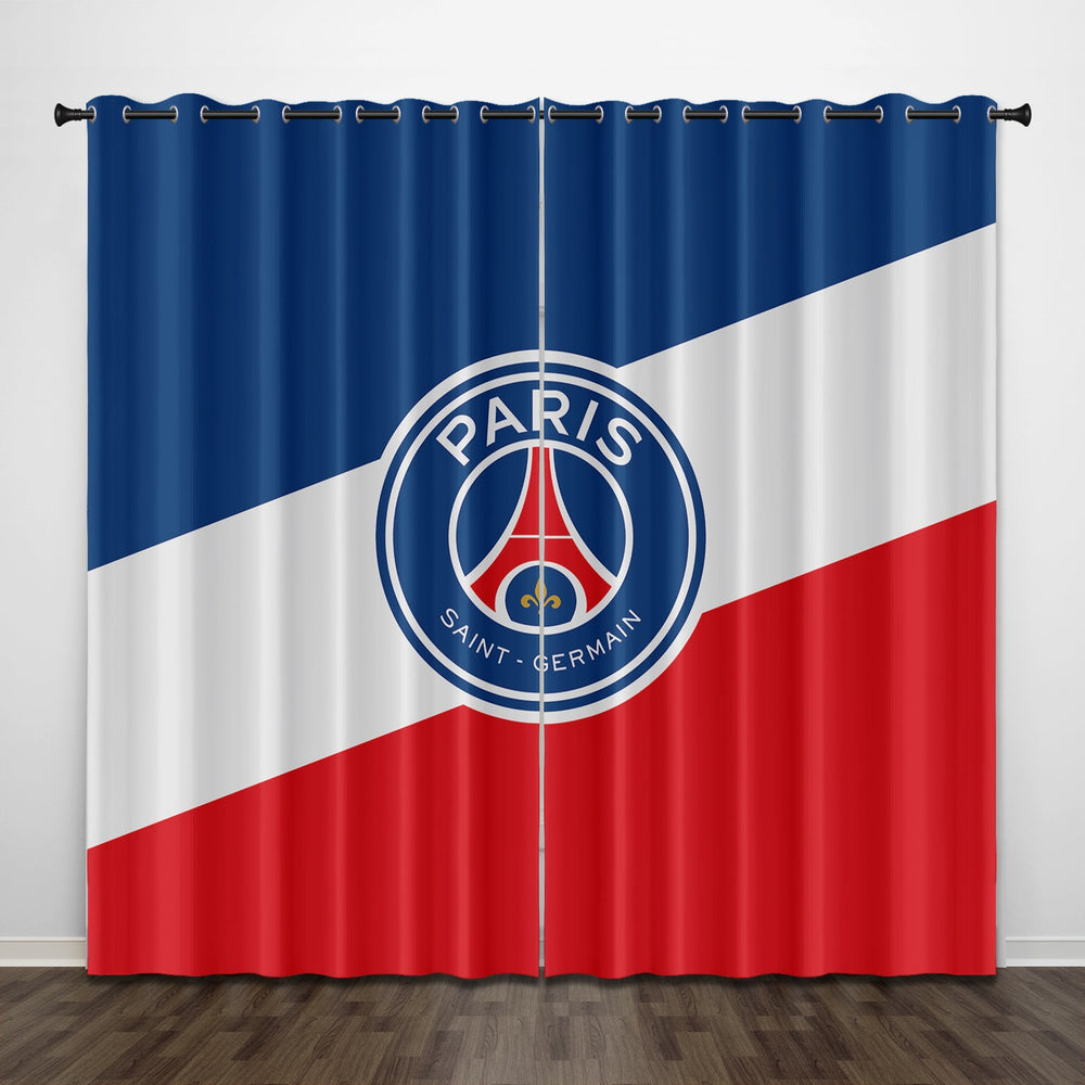 Paris Saint-Germain Football Club Curtains Pattern Blackout Window Drapes (Online Order Only)