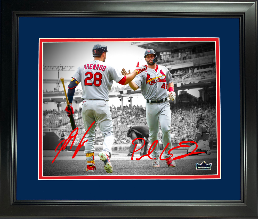 Framed Paul Goldschmidt Nolan Arenado Dual St. Louis Cardinals Facsimile Laser Engraved Signature Auto 11"x14" Baseball Photo HOFSM Holo (ONLINE ORDER ONLY)