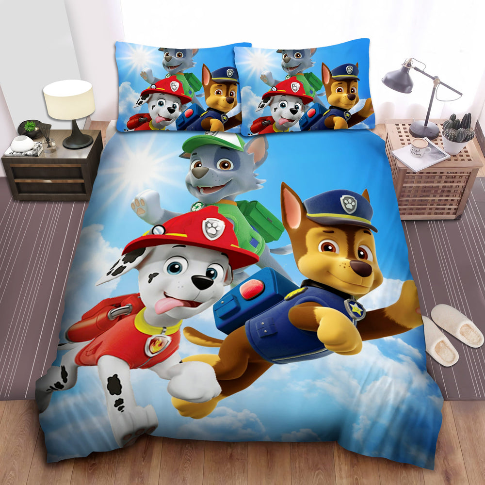 Paw Patro Sky Background Bedding Set Duvet Covers Without Filler (ONLINE ORDER ONLY)