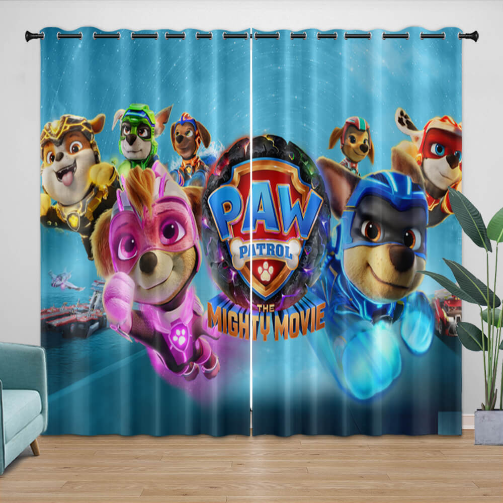 Paw Patrol The Mighty Movie Curtains Pattern Blackout Window Drapes (Online Order Only)