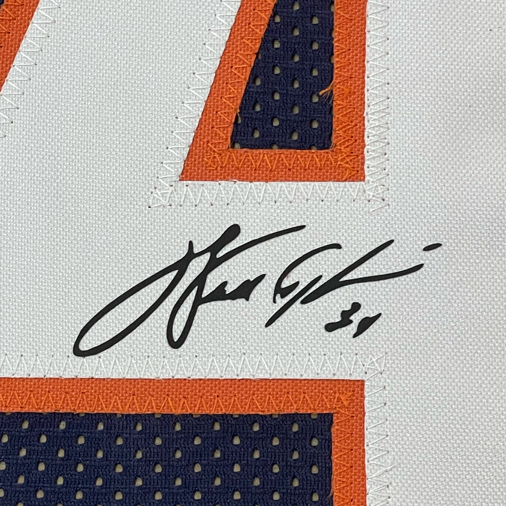 Framed Facsimile Autographed Walter Payton 35x39 Chicago Blue Reprint Laser Auto Football Jersey Size Men's XL (ONLINE ORDER ONLY)
