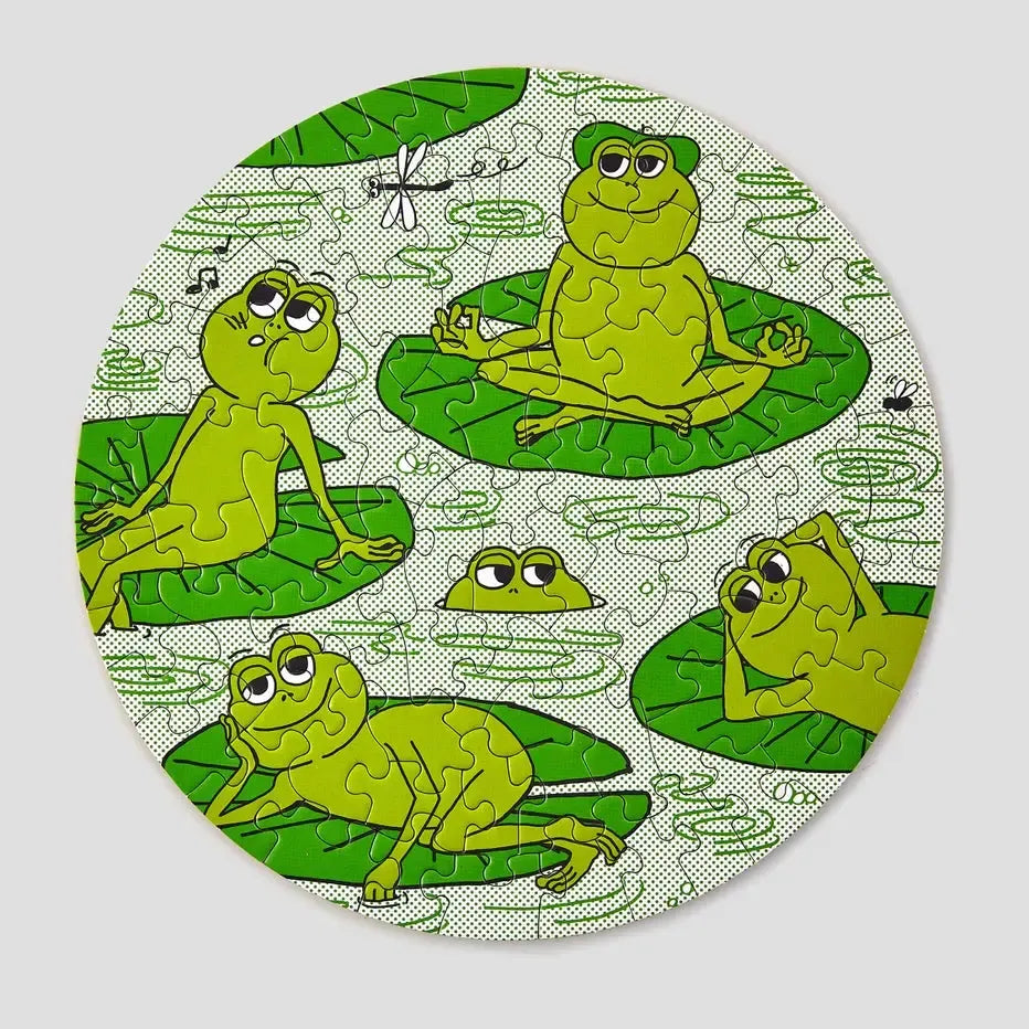 Peace Frogs 81 Piece Round Jigsaw Puzzle Le Puzz (ONLINE ORDER ONLY)