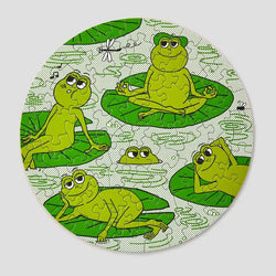 Peace Frogs 81 Piece Round Jigsaw Puzzle Le Puzz (ONLINE ORDER ONLY)