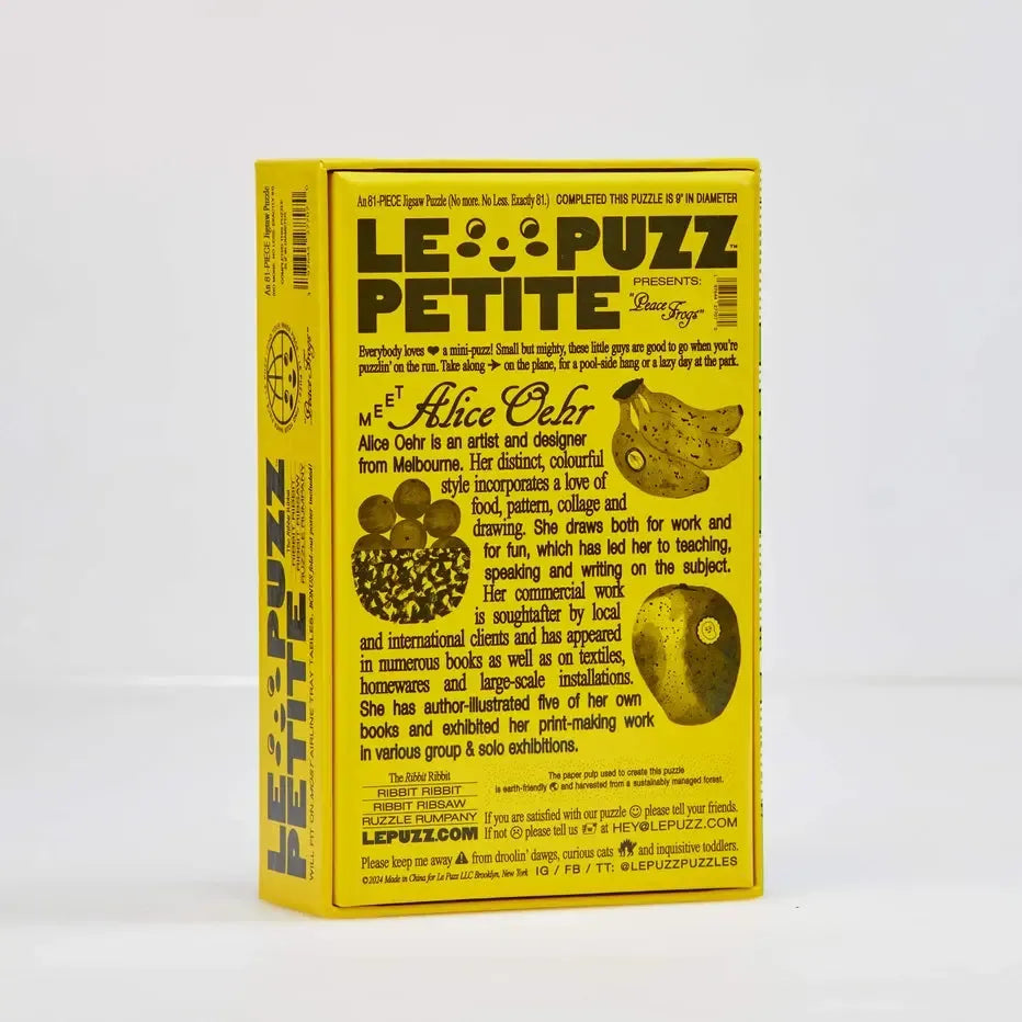Peace Frogs 81 Piece Round Jigsaw Puzzle Le Puzz (ONLINE ORDER ONLY)