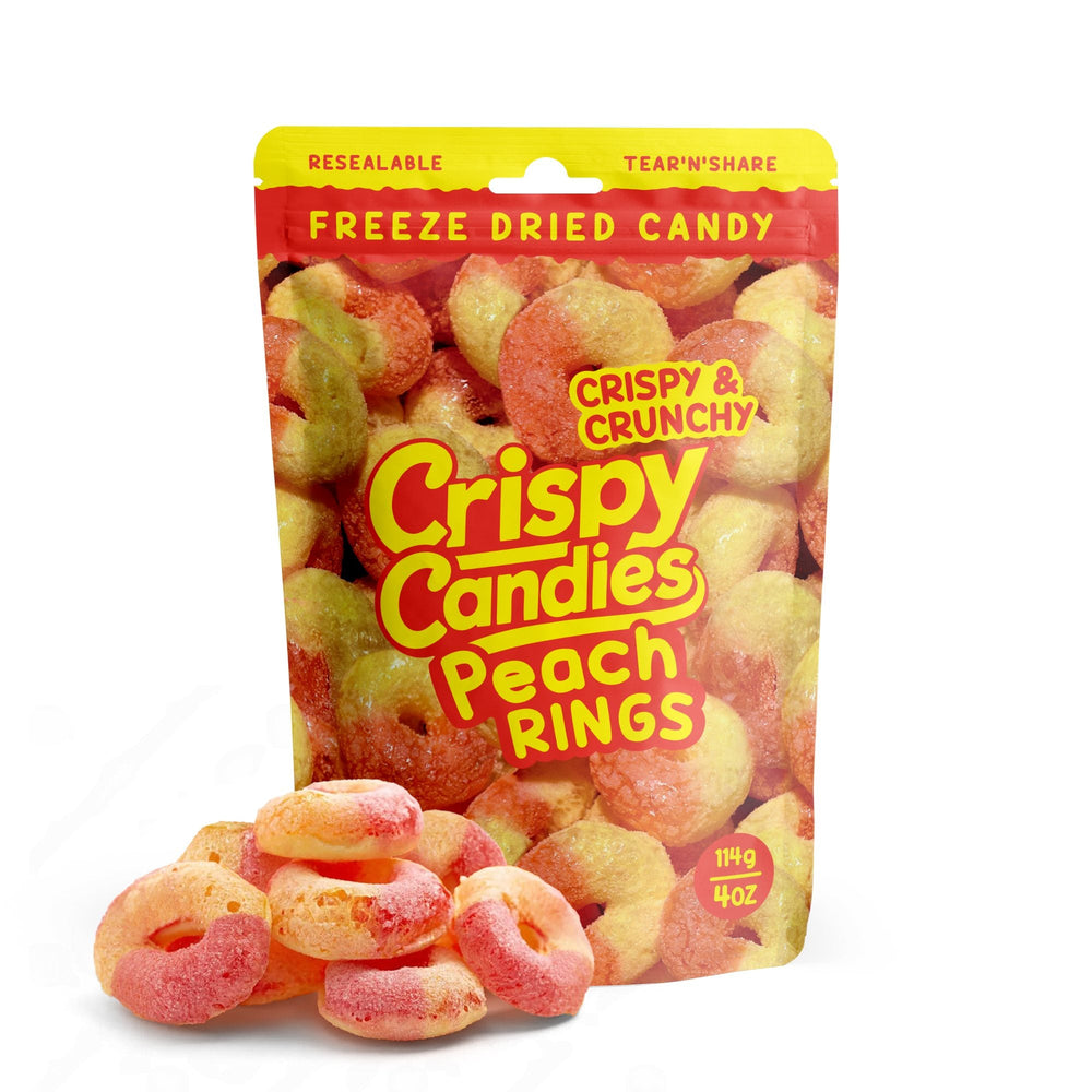 Crispy Candies - Peach Rings Freeze Dried Candy 114g (ONLINE ORDER ONLY)