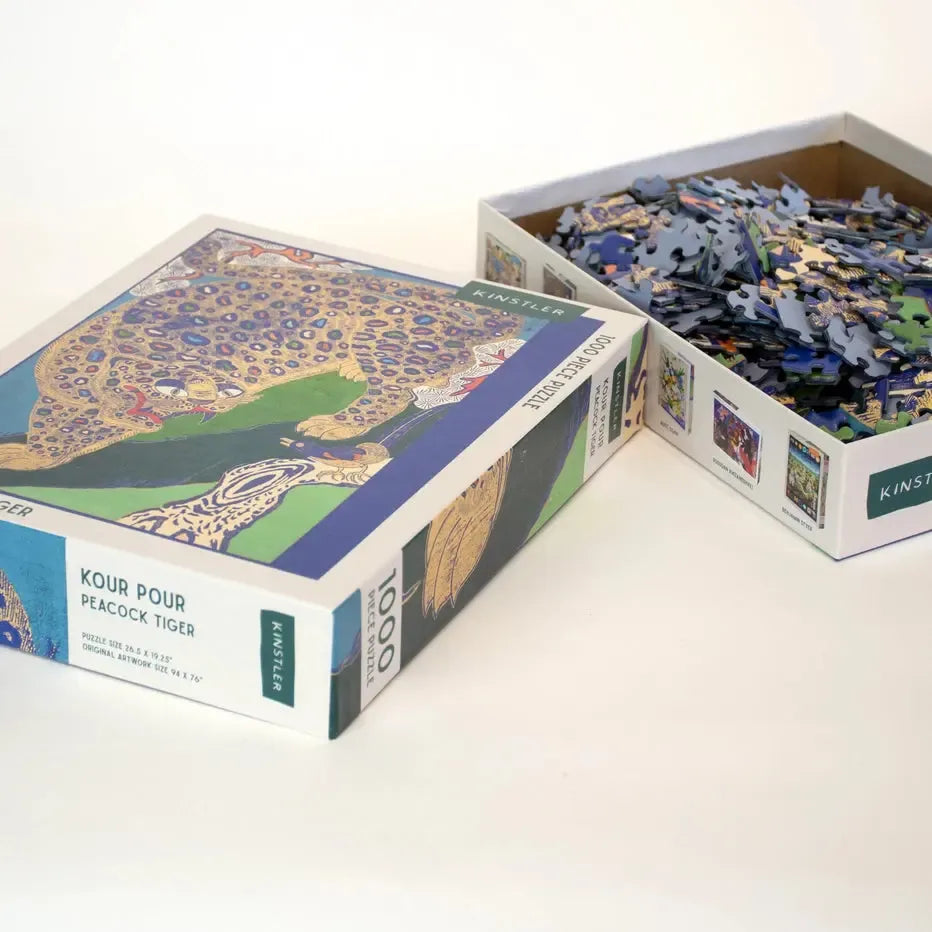 Peacock Tiger by Kour Pour 1000 Piece Jigsaw Puzzle Kinstler (ONLINE ORDER ONLY)