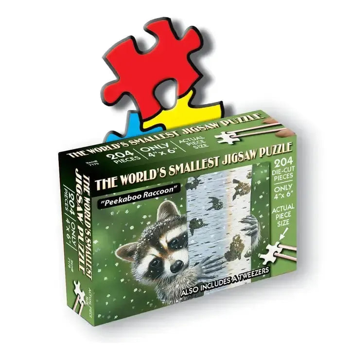Peekaboo Raccoon 234 Piece "World's Smallest" Jigsaw Puzzle TDC (ONLINE ORDER ONLY)