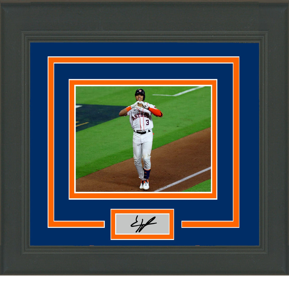 Framed Jeremy Pena Heart Sign World Series MVP Facsimile Laser Engraved Signature Auto Houston Astros 11x14 Baseball Photo (ONLINE ORDER ONLY)