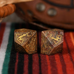 Pre-Order || Peruvian Leopard Jasper Stone Dice Set