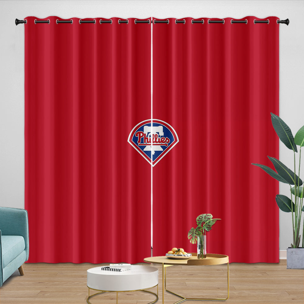 Philadelphia Phillies Curtains Blackout Window Drapes Room Decoration (Online Order Only)