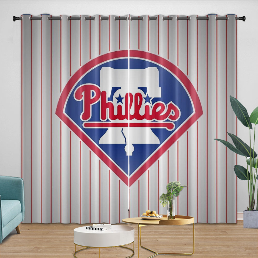 Philadelphia Phillies Curtains Blackout Window Drapes Room Decoration (Online Order Only)