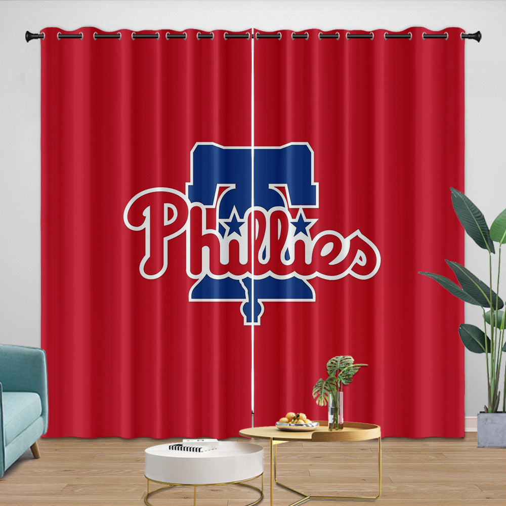 Philadelphia Phillies Curtains Blackout Window Drapes Room Decoration (Online Order Only)