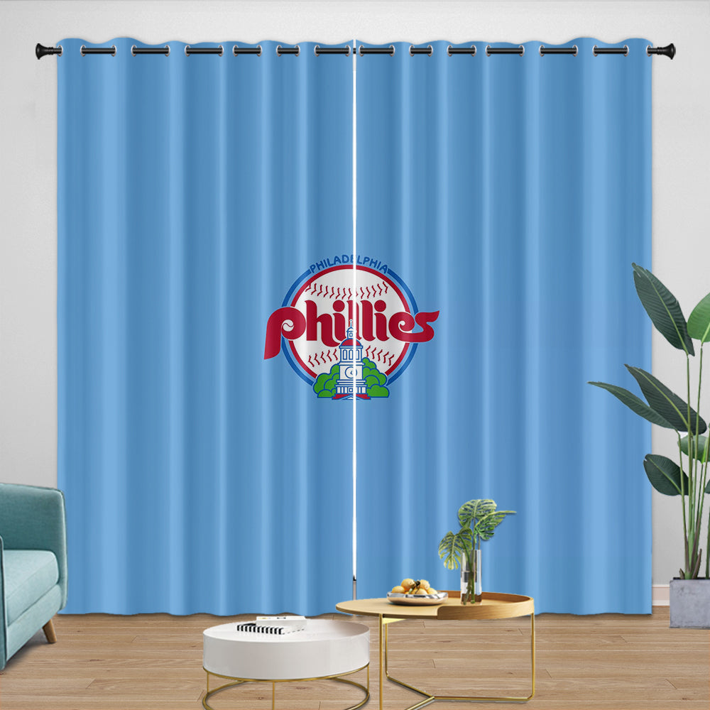 Philadelphia Phillies Curtains Blackout Window Drapes Room Decoration (Online Order Only)