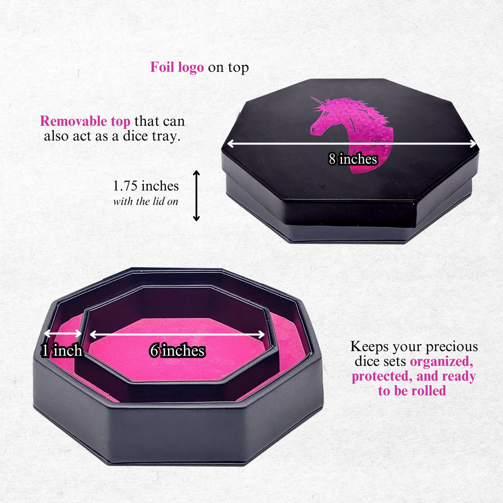 Pink Unicorn - Tray of Holding™ Dice Tray by Norse Foundry (ONLINE ORDER ONLY)