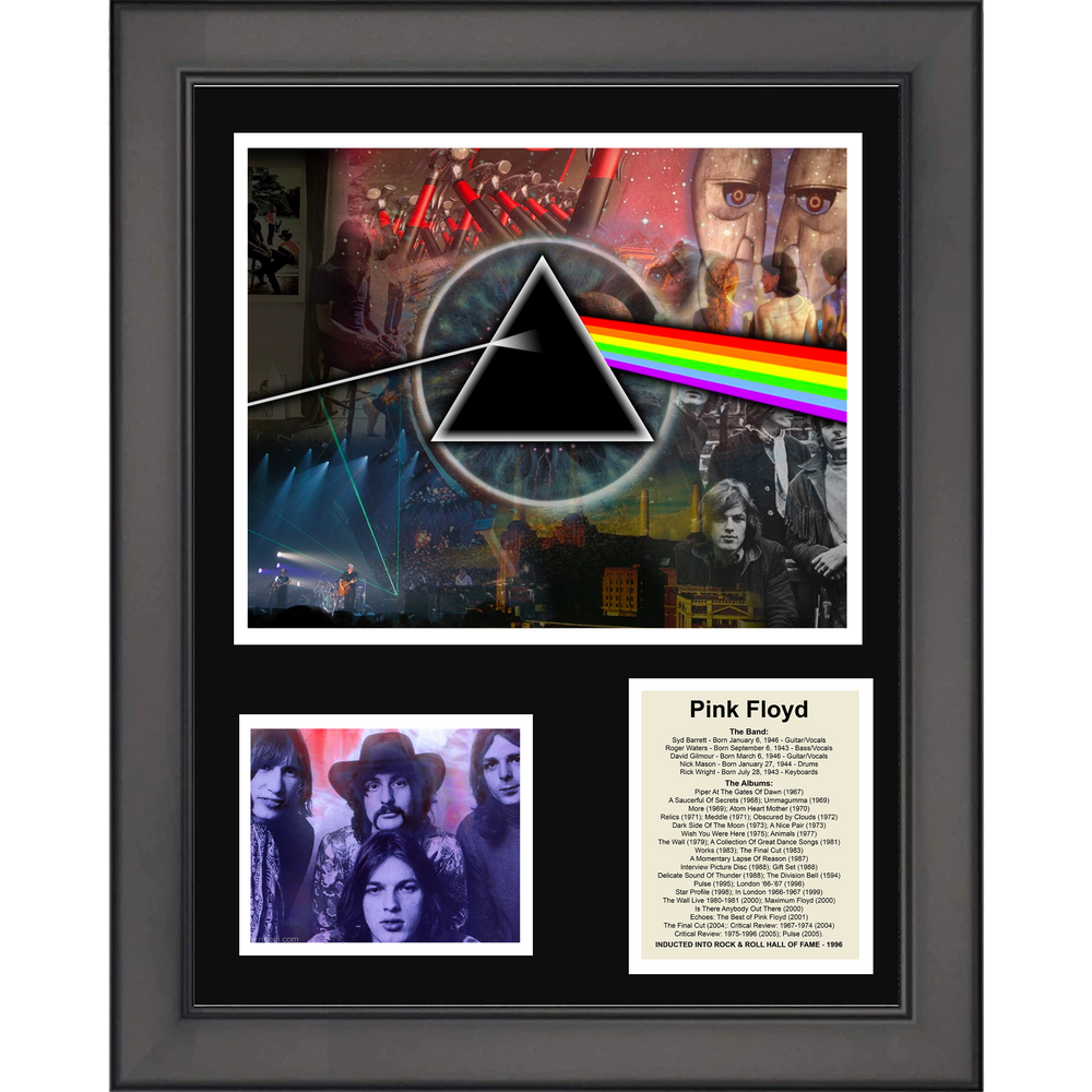 Framed Band Discography Rock & Roll Hall of Fame 11"x14"Music Three Photo Collage (ONLINE ORDER ONLY)