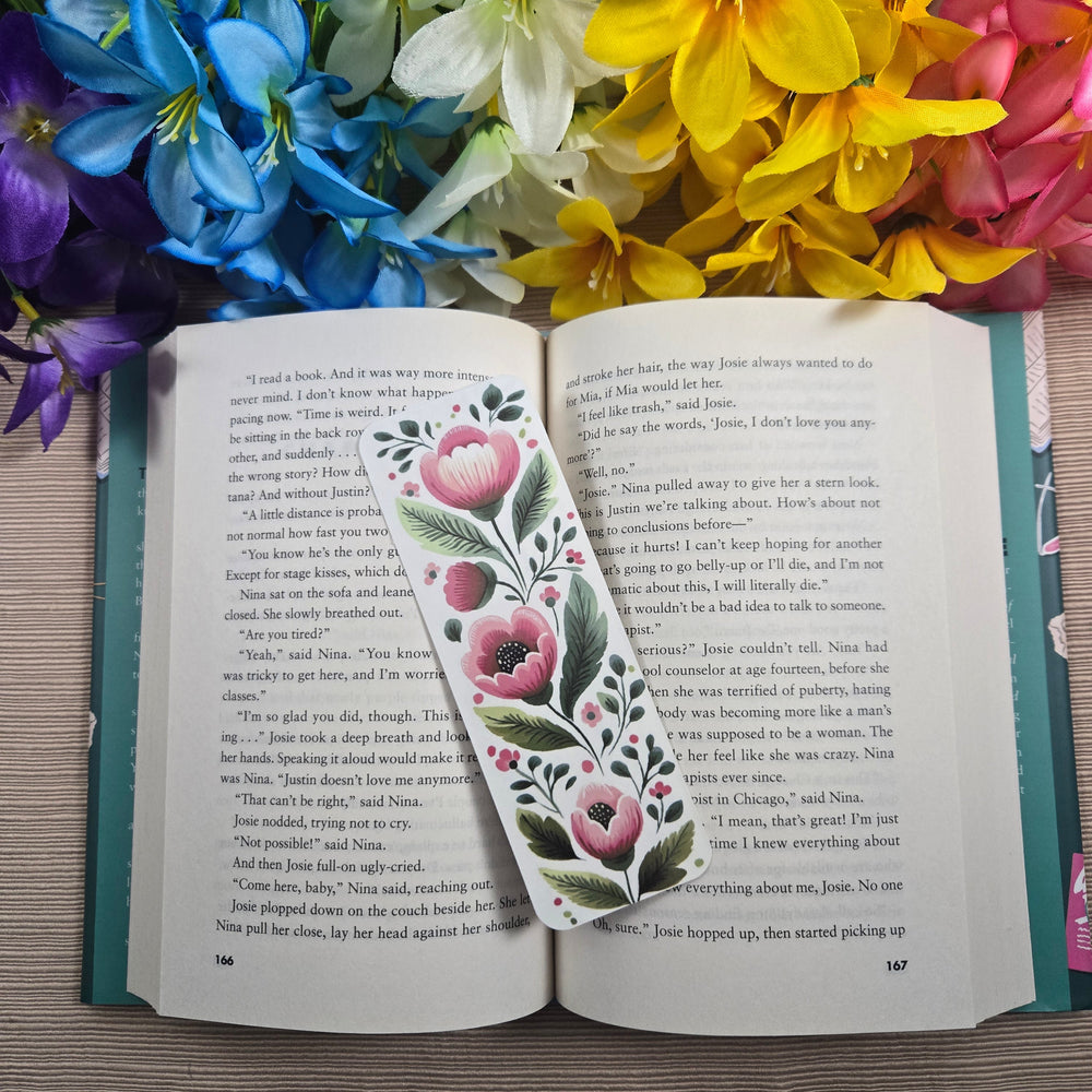 Pink Floral Bookmark (ONLINE ORDER ONLY)