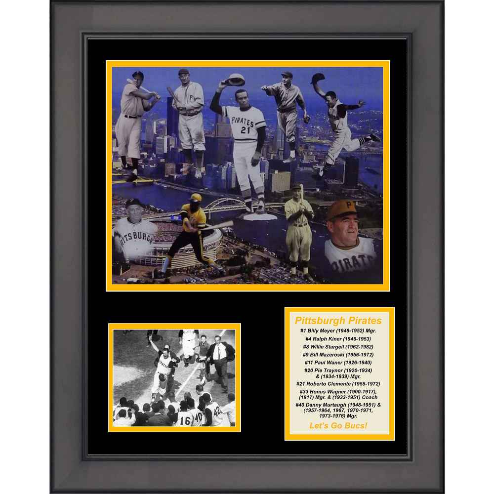 Framed Pittsburgh Pirates All-Time Greats Legends 11"x14"Baseball Three Photo Collage (ONLINE ORDER ONLY)
