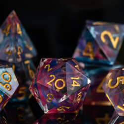 PRE-ORDER || Plasma Gold Sharp-Edged Resin Dice Set