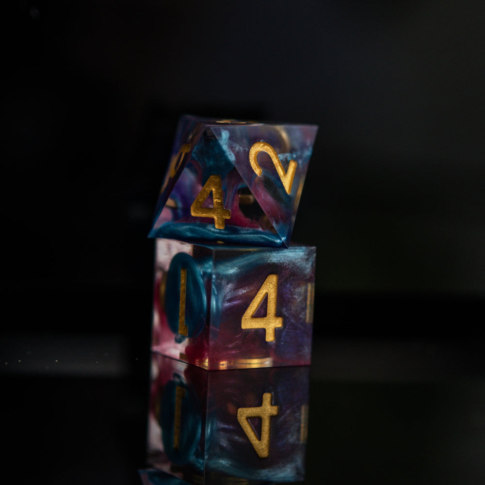 PRE-ORDER || Plasma Gold Sharp-Edged Resin Dice Set