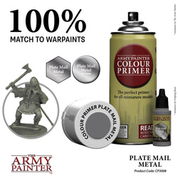 Army Painter Colour Primer: Plate Mail Metal (ONLINE ORDER ONLY)