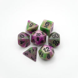Poison Petals - 7 Piece DnD Dice Set | Acrylic RPG Gaming Dice (ONLINE ORDER ONLY)