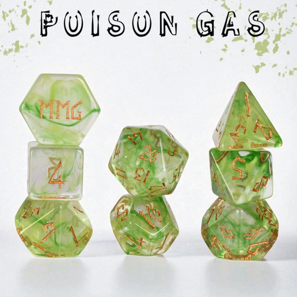 PRE-ORDER || Poison Gas Resin Dice Set