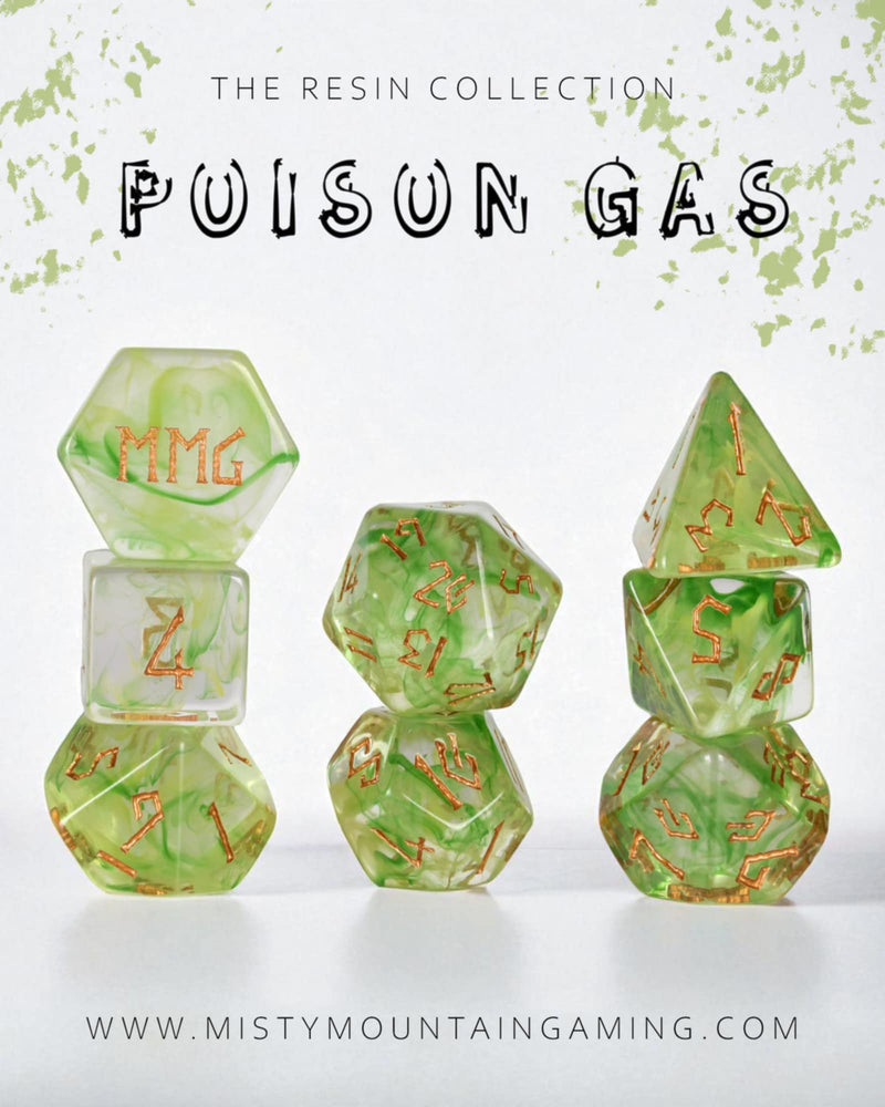 PRE-ORDER || Poison Gas Resin Dice Set
