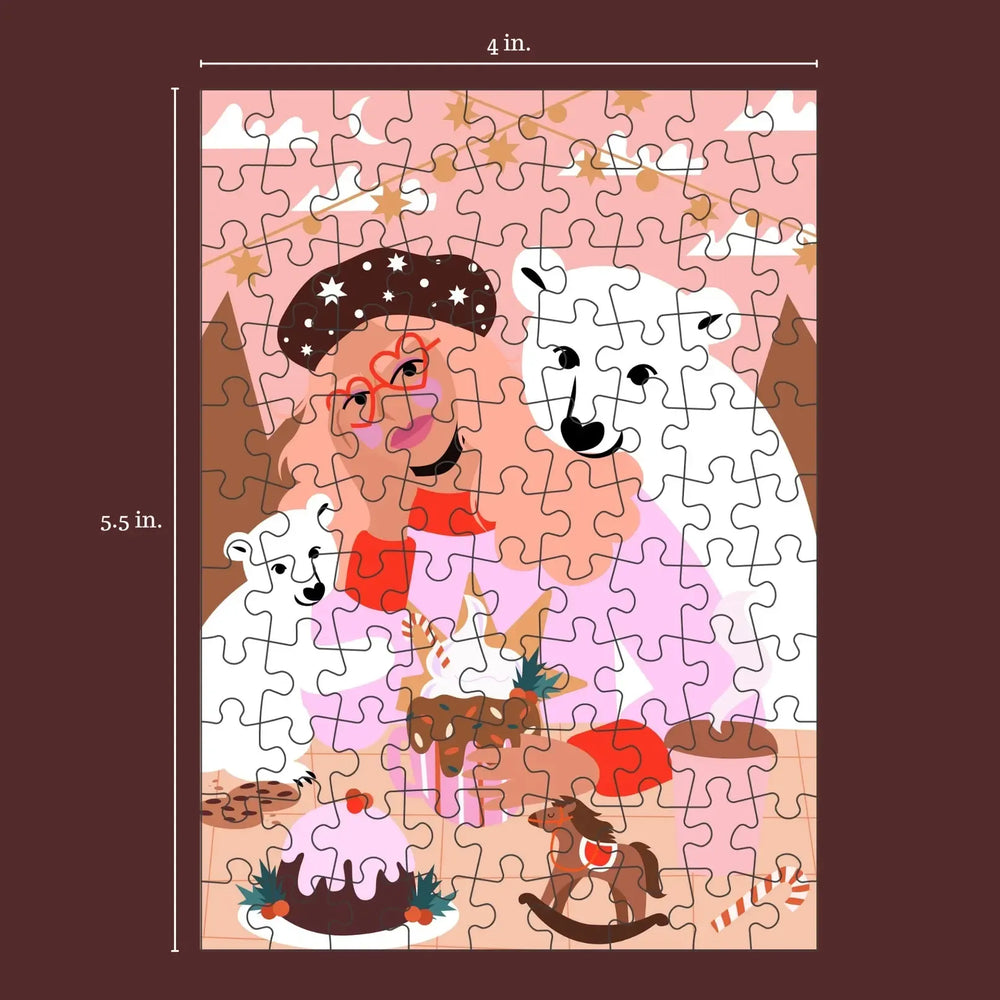 Polar Bear 99 Piece Mini Jigsaw Puzzle Puzzledly (ONLINE ORDER ONLY)