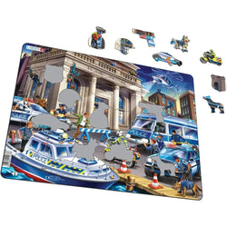 Police Catching the Bank Robbers 43 Piece Tray Jigsaw Puzzle Larsen (ONLINE ORDER ONLY)