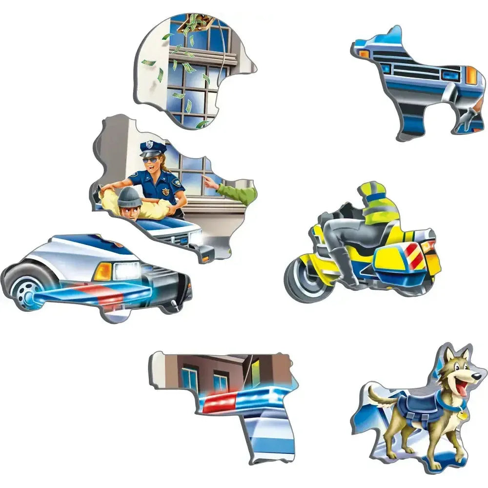 Police Catching the Bank Robbers 43 Piece Tray Jigsaw Puzzle Larsen (ONLINE ORDER ONLY)
