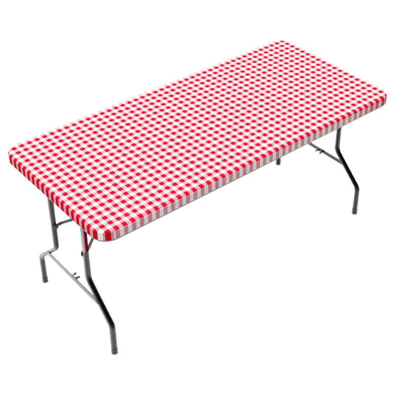 TCPlus Tablecloth 6ft White & Red Checkerboard (ONLINE ORDER ONLY)