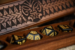 Pre-Order || Polynesian Black Obsidian Stone Dice Set