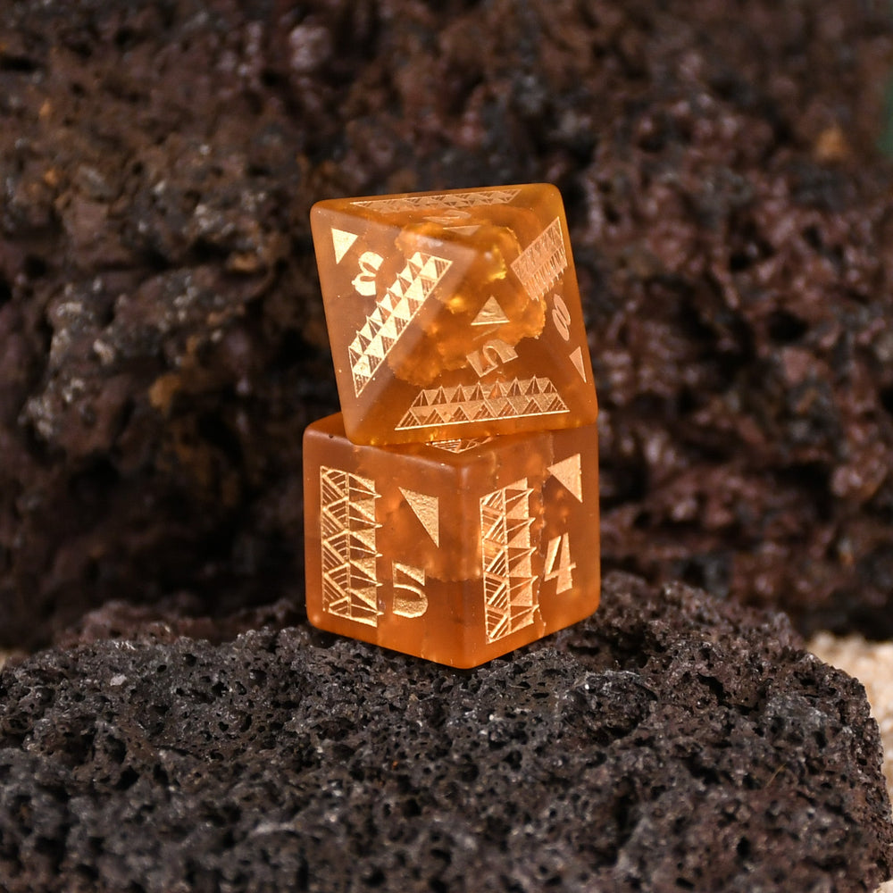 Pre-Order || Polynesian Lava Glass Dice Set