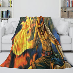 Portgas D. Ace Blanket Flannel Throw Kids Room Decoration (ONLINE ORDER ONLY)
