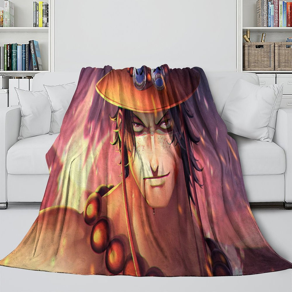 Portgas D. Ace Blanket Flannel Throw Kids Room Decoration (ONLINE ORDER ONLY)
