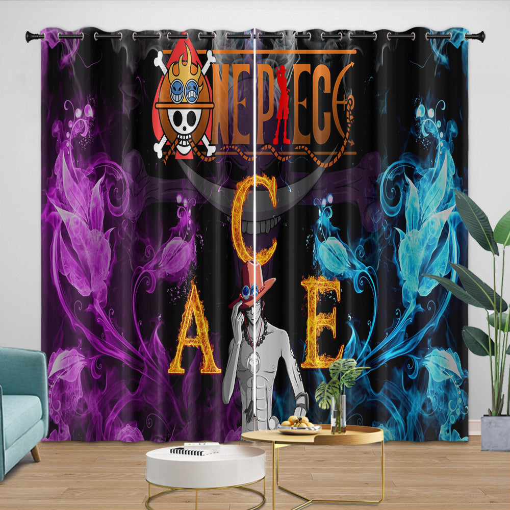 Portgas D. Ace Curtains Blackout Kids Room Window Drapes (ONLINE ORDER ONLY)