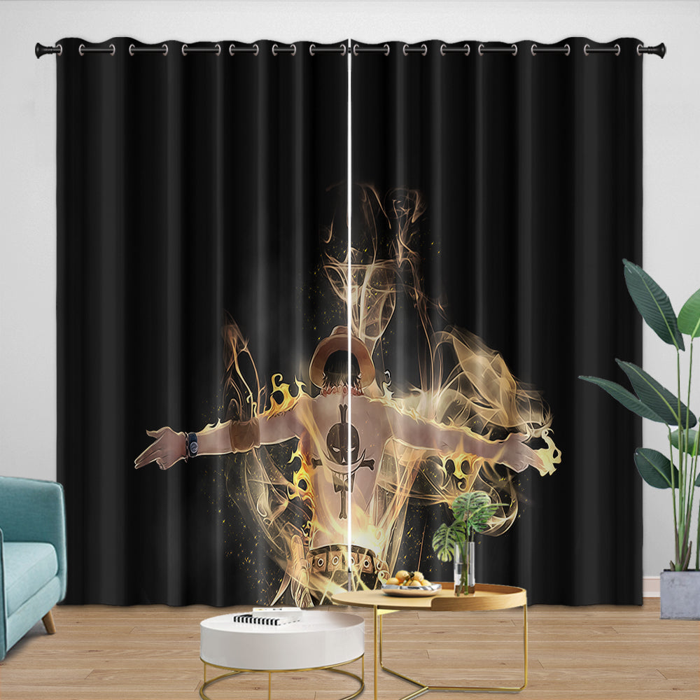 Portgas D. Ace Curtains Blackout Kids Room Window Drapes (ONLINE ORDER ONLY)