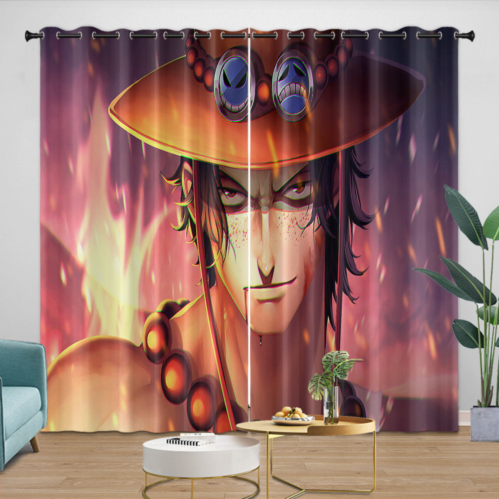 Portgas D. Ace Curtains Blackout Kids Room Window Drapes (ONLINE ORDER ONLY)