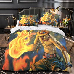Portgas D. Ace Duvet Cover Pattern Bedding Set Without Filler (ONLINE ORDER ONLY)
