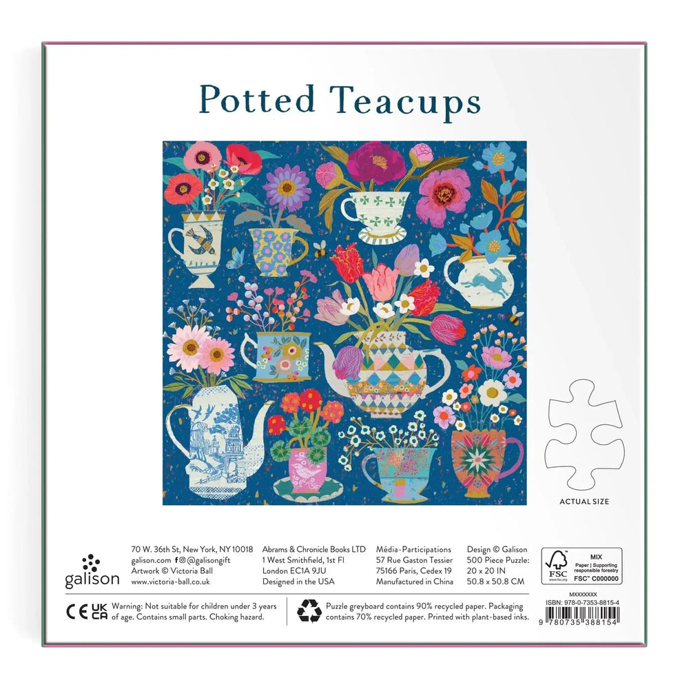 Potted Teacups 500 Piece Jigsaw Puzzle Galison (ONLINE ORDER ONLY)
