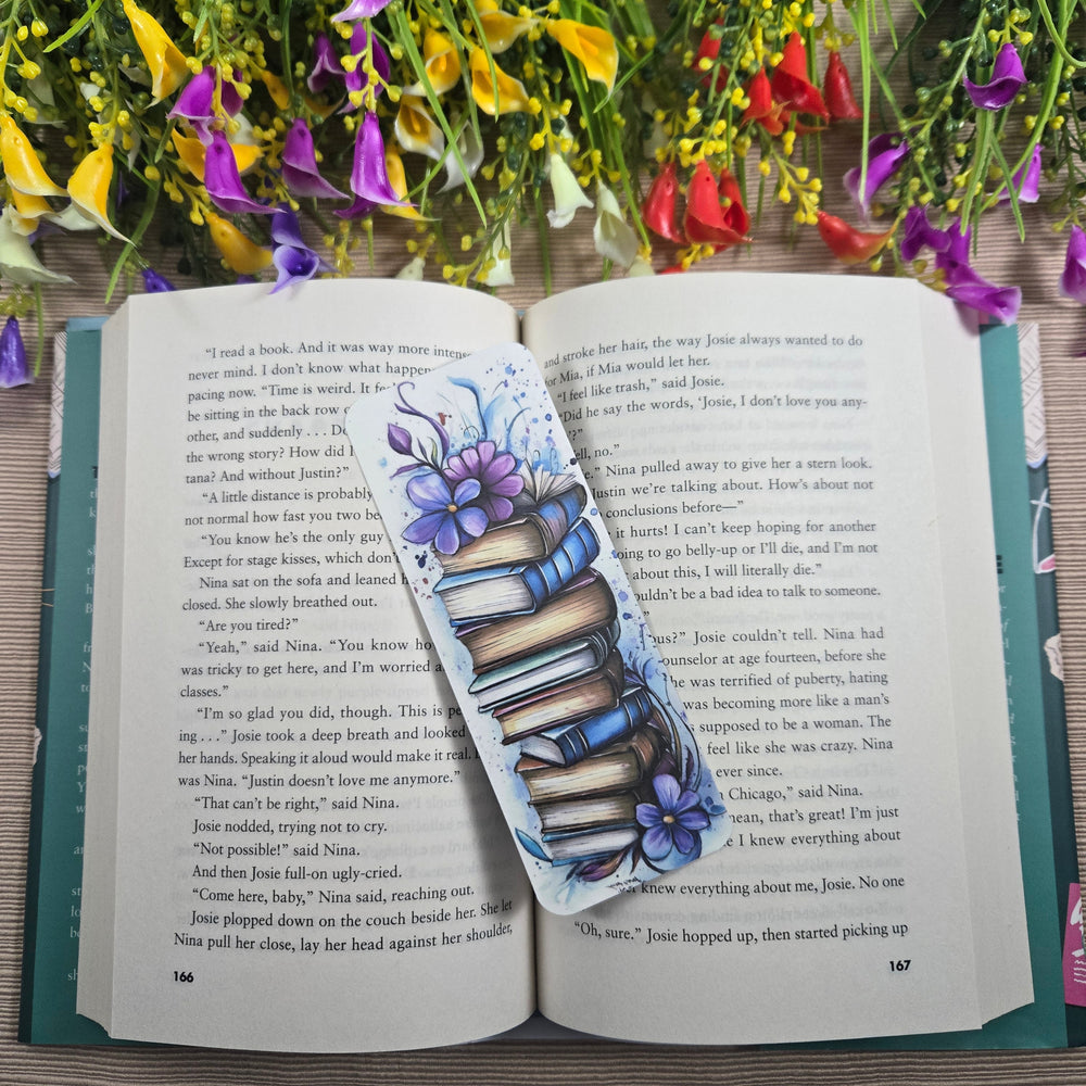 Beautiful Flowers on Books Bookmark (ONLINE ORDER ONLY)