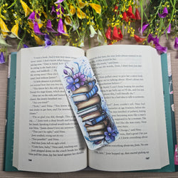 Beautiful Flowers on Books Bookmark (ONLINE ORDER ONLY)