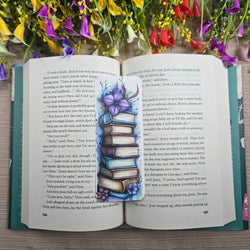 Beautiful Flowers on Books Bookmark (ONLINE ORDER ONLY)