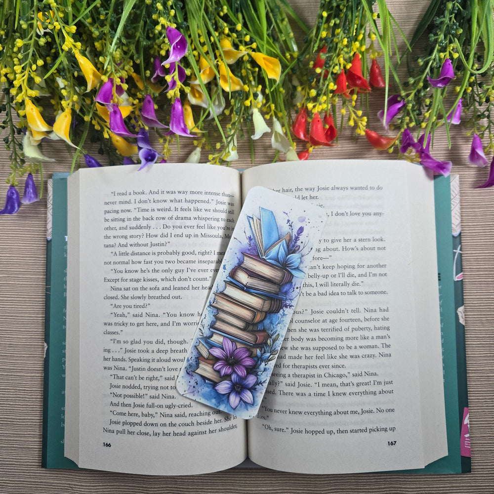 Beautiful Flowers on Books Bookmark (ONLINE ORDER ONLY)