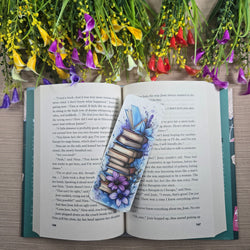 Beautiful Flowers on Books Bookmark (ONLINE ORDER ONLY)