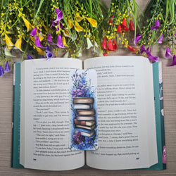 Beautiful Flowers on Books Bookmark (ONLINE ORDER ONLY)