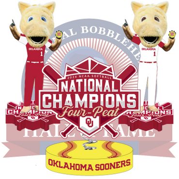 Oklahoma Sooners 2024 Softball National Champions Bobbleheads (ONLINE ORDER ONLY)
