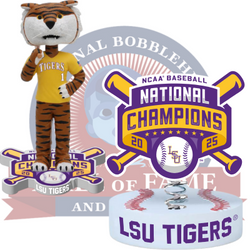 LSU Tigers 2025 Men's College World Series National Champions Bobbleheads (Presale) (ONLINE ORDER ONLY)