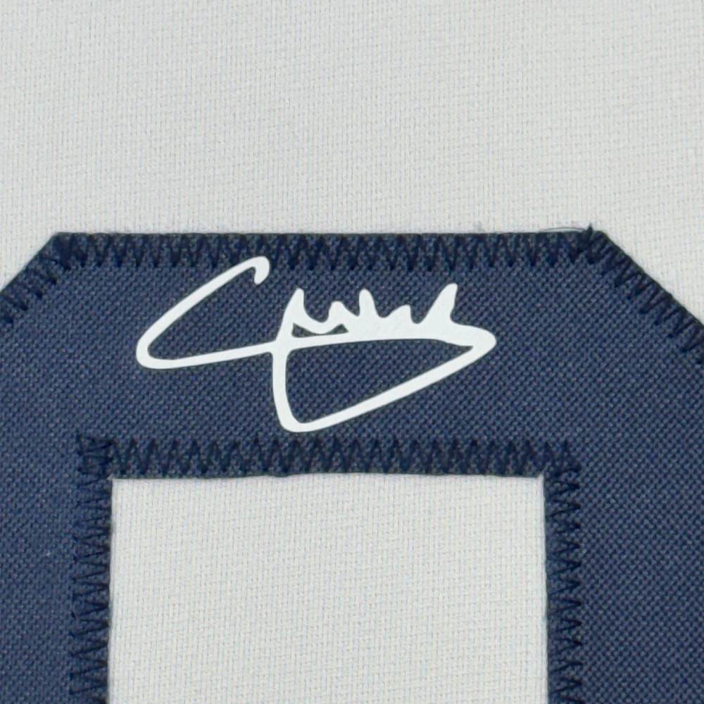 Framed Facsimile Autographed Christian Pulisic 35x39 United States USA White World Cup Reprint Laser Auto Soccer Jersey (ONLINE ORDER ONLY)